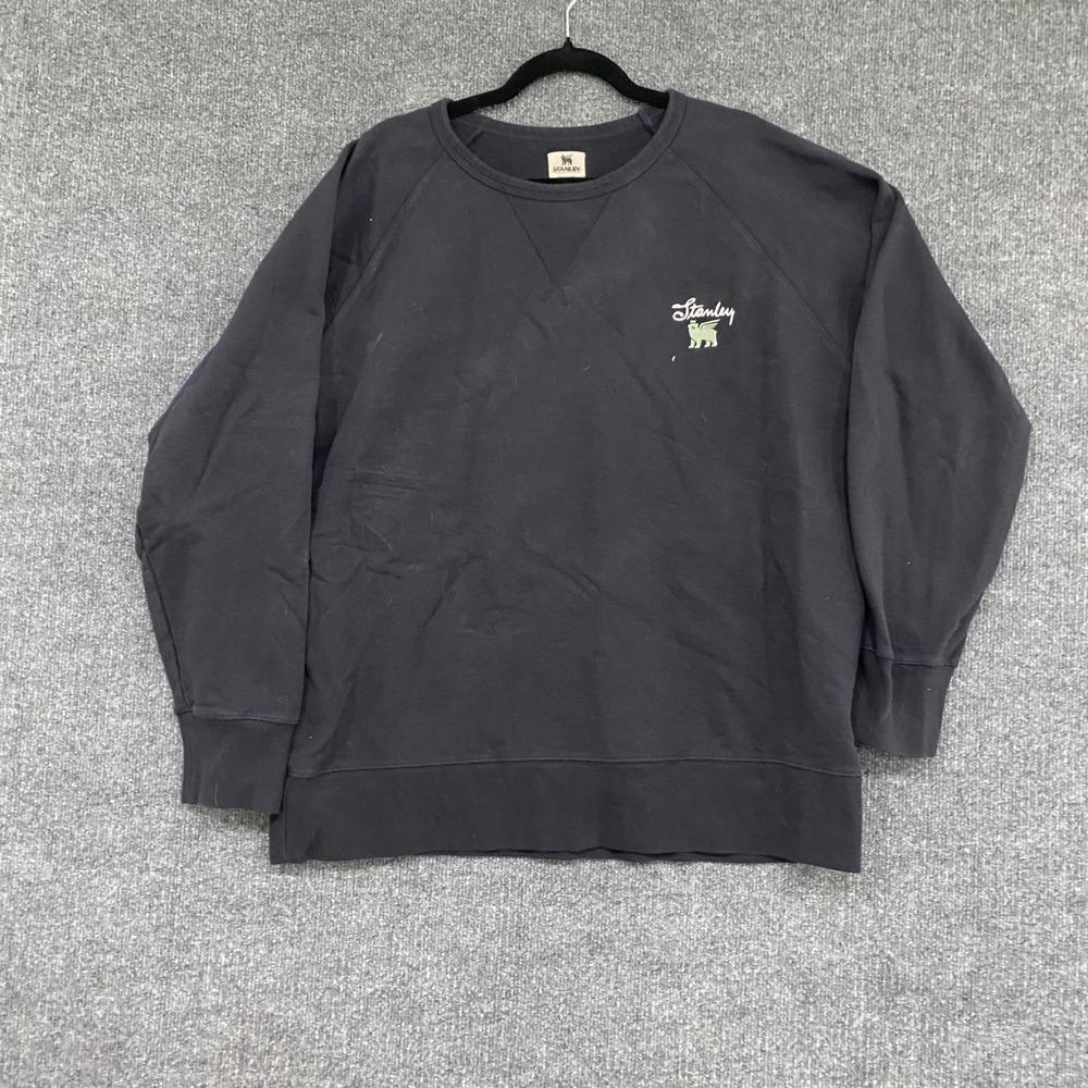 Stanley 1913 Bear Logo Sweatshirt Mens XXL Black Organic Cotton Crewneck Raglan